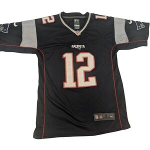 Nike Tom Brady New England Patriots NFL Jersey Navy Blue Mens Small 12